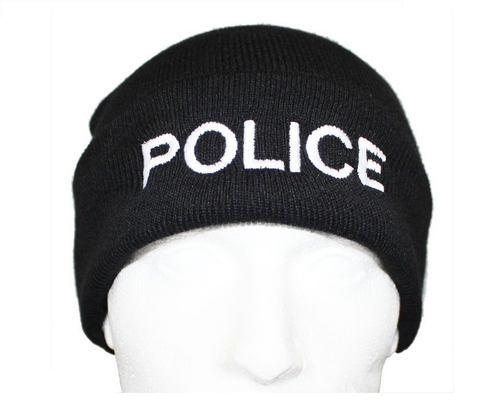 POLICE Beanie / Woolly Hat (BLACK) for PCSO, Officer, Watch Cap