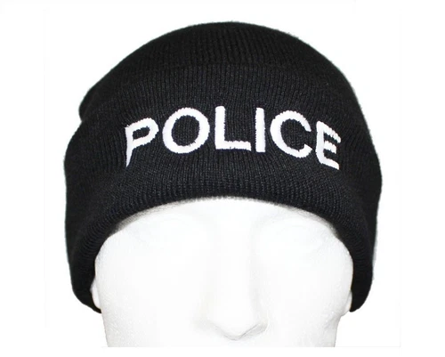 POLICE Beanie / Woolly Hat (BLACK) for PCSO, Officer, Watch Cap