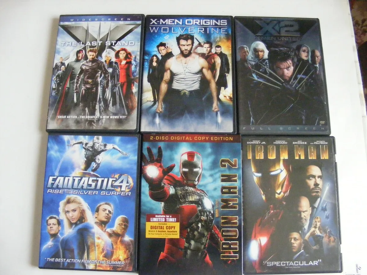 Lot of Six - Marvel Movies - DVD - Iron Man/Iron Man 2/X-Men  United/Wolverine...