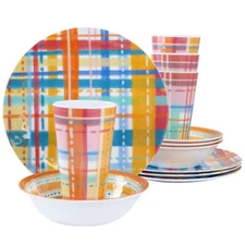 Laurie Gates California Designs Casablanca 12 Piece Melamine Dinnerware Set in M