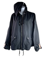 Vintage Jockey Windbreaker Jacket Womens XL Black Mesh Lined Breathable