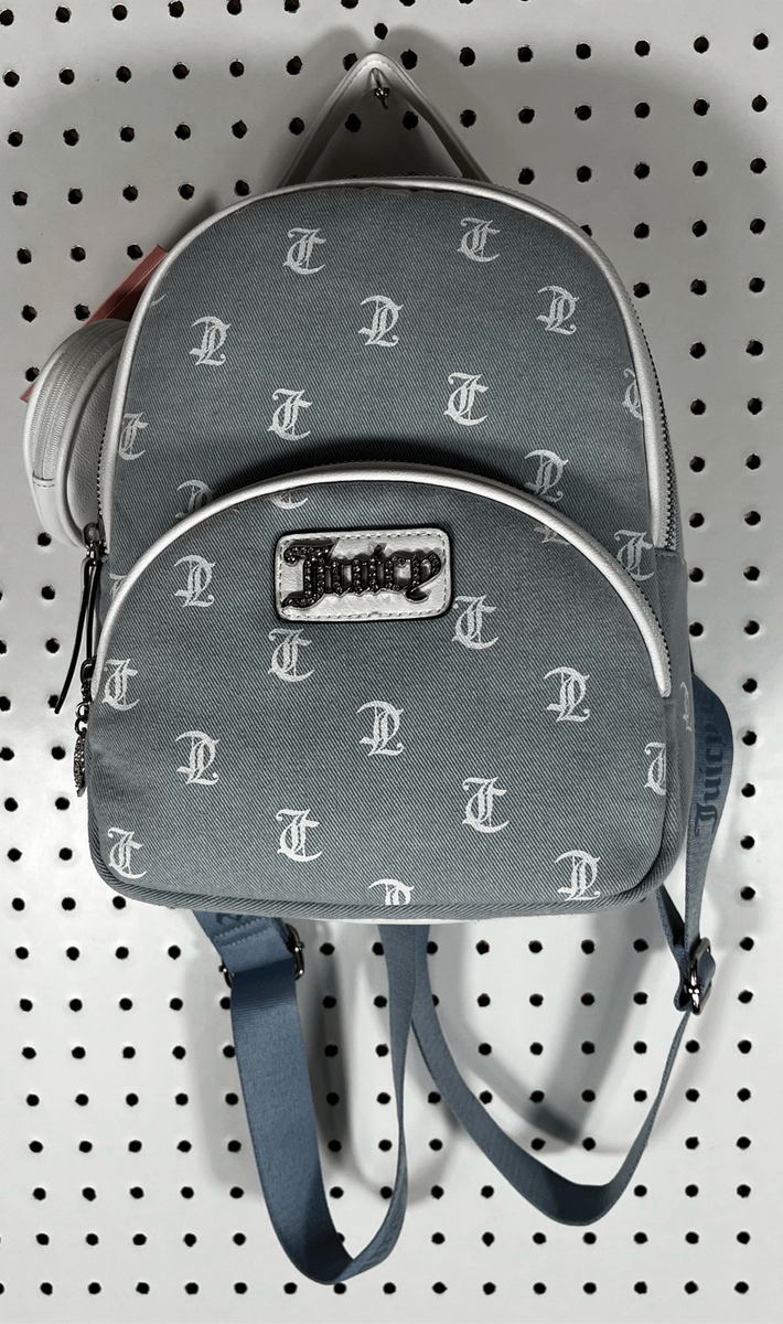 Juicy Couture Denim Monogram Mini Backpack New White Blue Juicy Couture Mini Backpack Denim MSRP $99  main image 2
