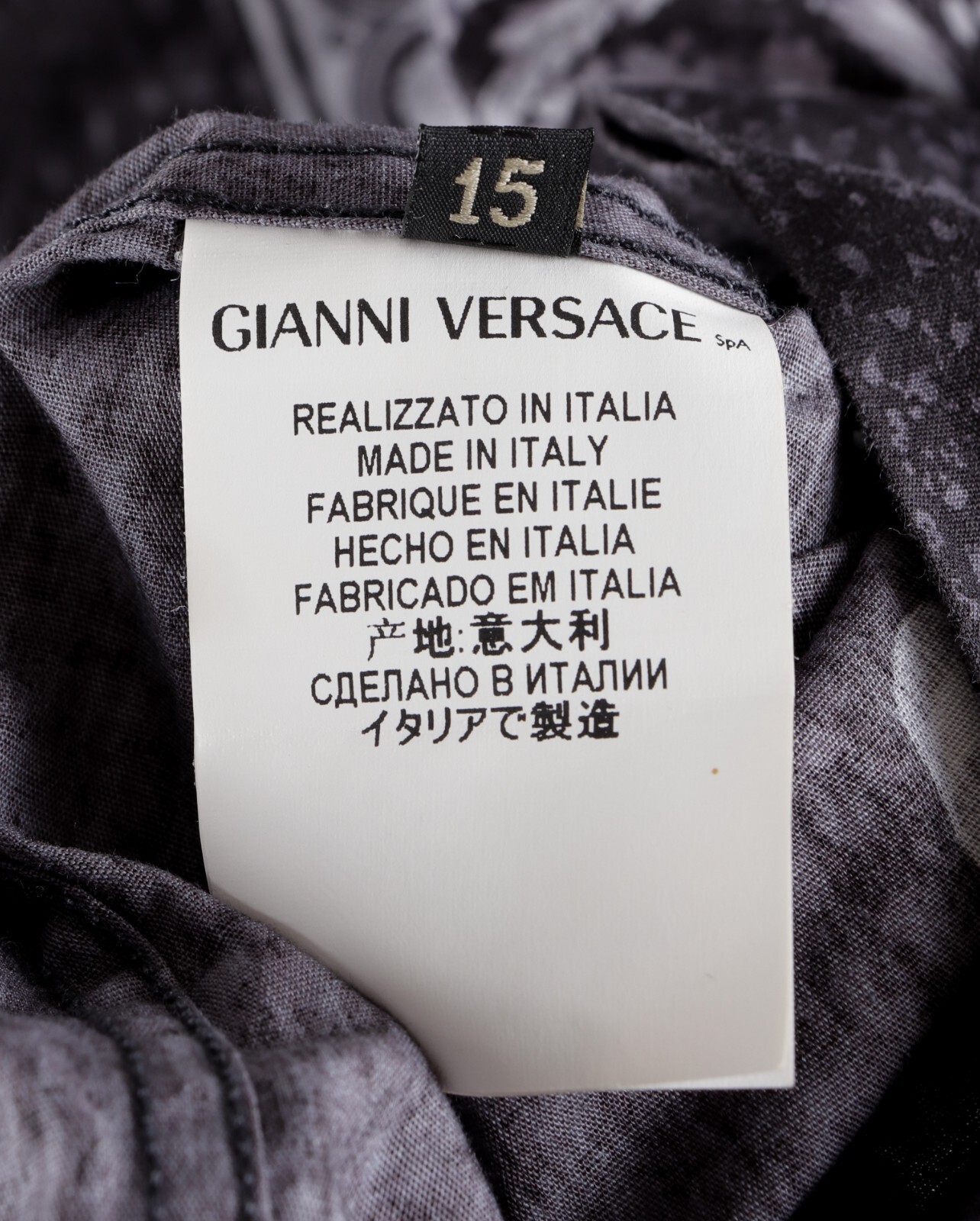 Men's VERSACE Gray Black Python Baroque Patterned… - image 12