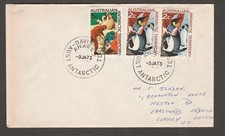 1973 AAT COVER ANARE Davis Base Penguins & Elephant Seal