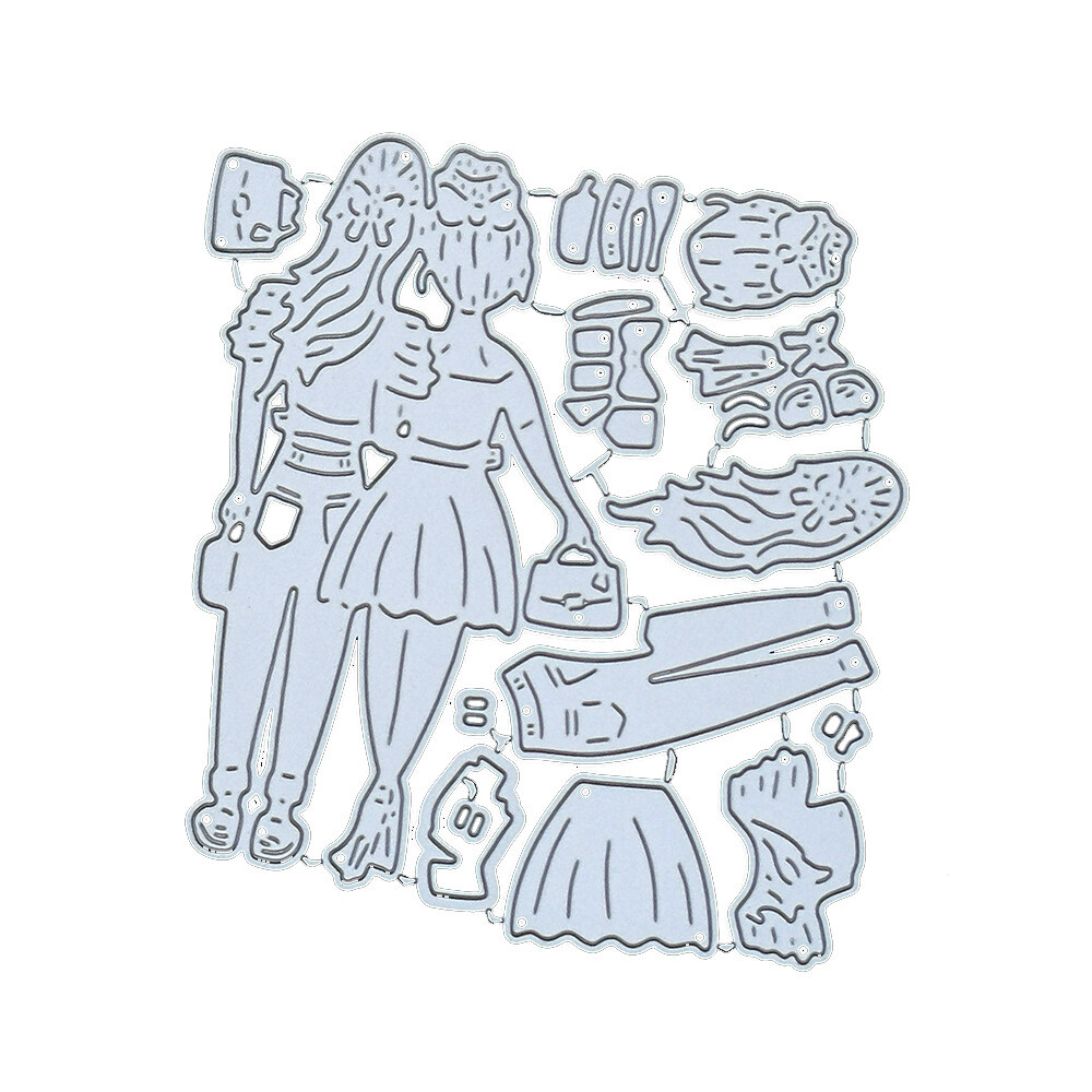 Girl Metal Cutting Dies Scrapbooking Paper Crafts Embossing Stencils Template