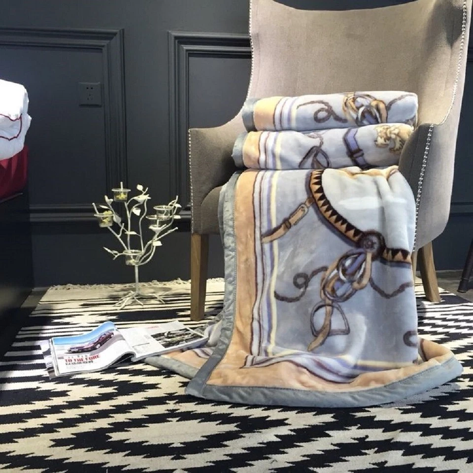 Korean Mink Fleece Organic King Blanket, 2 Ply Reversible Silky Soft Plush Warm - Image 3 of 4