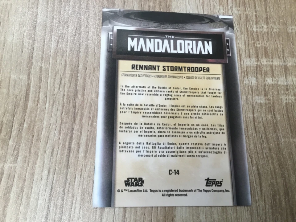 STAR WARS TOPPS MANDALORIAN SAISON 1 ET 2.  REMNANT STORMTROOPER MATRICULE 22/25 - Photo 2/3