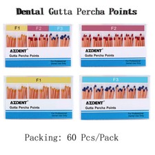 60Pcs AZDENT Dental Gutta Percha Points Eododontics Obturating Points F1 F2 F3