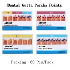 60Pcs Dental Gutta Percha Points Eododontics Obturating Points F1 F2 F3 AZDENT