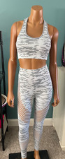 Shein Brand New Gray/ White Marbled Workout Set Size M