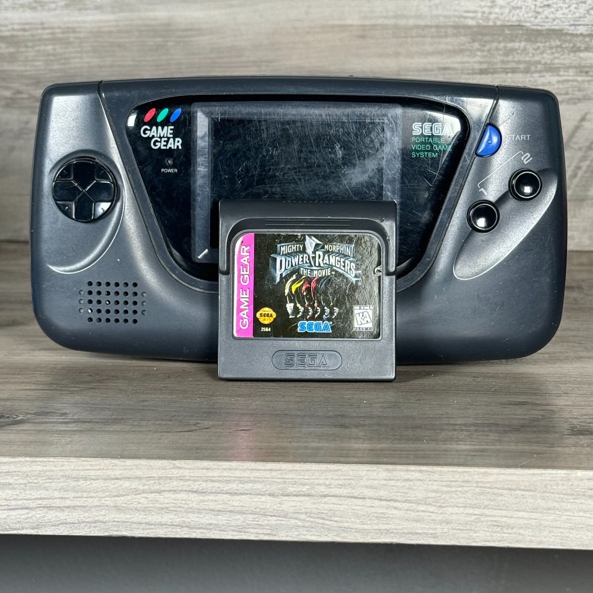 SEGA Game Gear w/ Super Wide Lens, Power Pack, MMPR Game TESTED