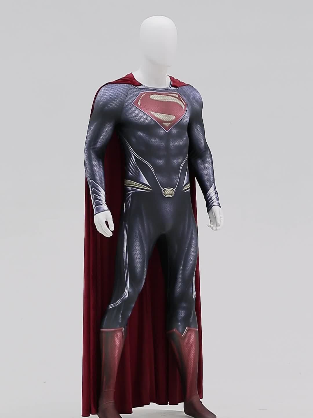 Man Of Steel Superman Clark Kent Battle Suit Halloween Cosplay Costume Set  - Magic Wardrobes