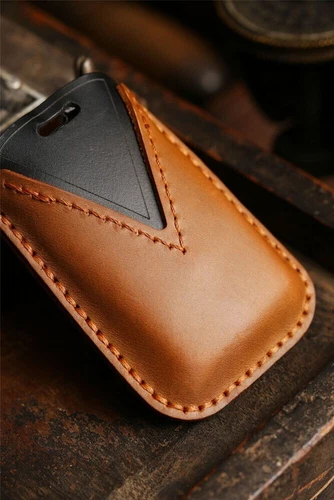 Leather Car Key Fob Case Cover Holder For Land Rover Range Rover Defender Jaguar - Bild 5 von 20