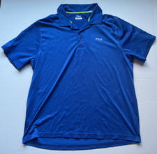 Fila Polo Shirt Blue Men's XL Button Logo EUC