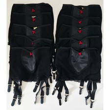 VINTAGE NEW 1950's Women's Black Girdles with Garter Belt Size S Lot of 10