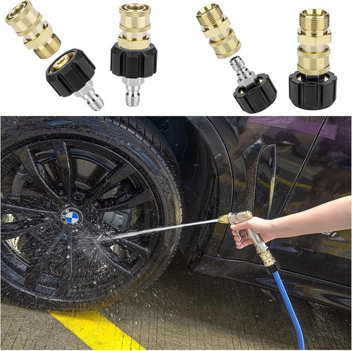 Pressure Washer Adapter Set 2 Pair M22 M22-14MM 1/4'' Quick Connect Pressure - Picture 6 of 6