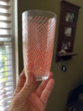 Vintage Libby pink swirl 4.5 In glass