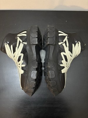 Rick Owens Megalace Bozo Tractor Leather Sneaker Boots Black | eBay