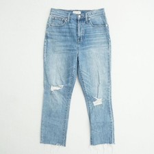 Madewell The Perfect Vintage Jean Distressed Ripped Fray Hem Light Wash Size 28