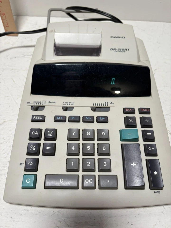 Casio / DR-210HT / Desktop Printing Calculator / Working + Paper Rolls - Image 2 of 4