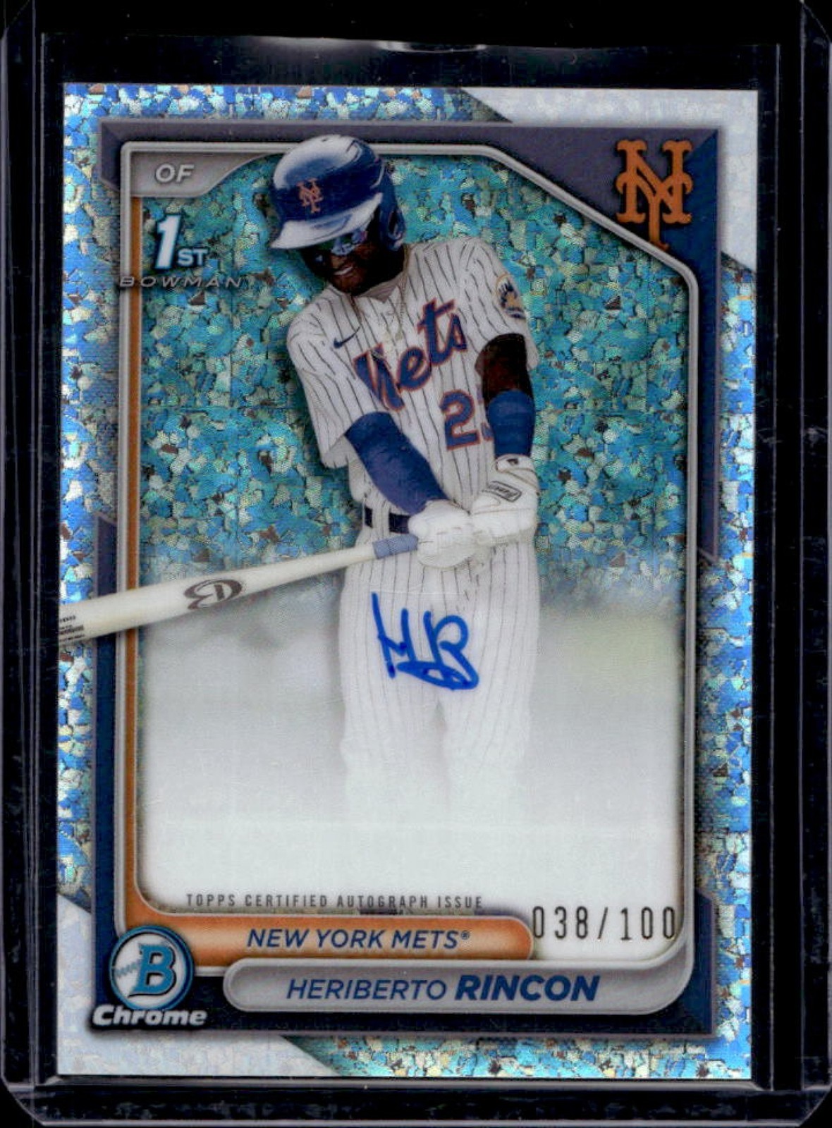 2024 Bowman Chrome Heriberto Rincon Auto Mini Diamond Refractor 1st #38/100