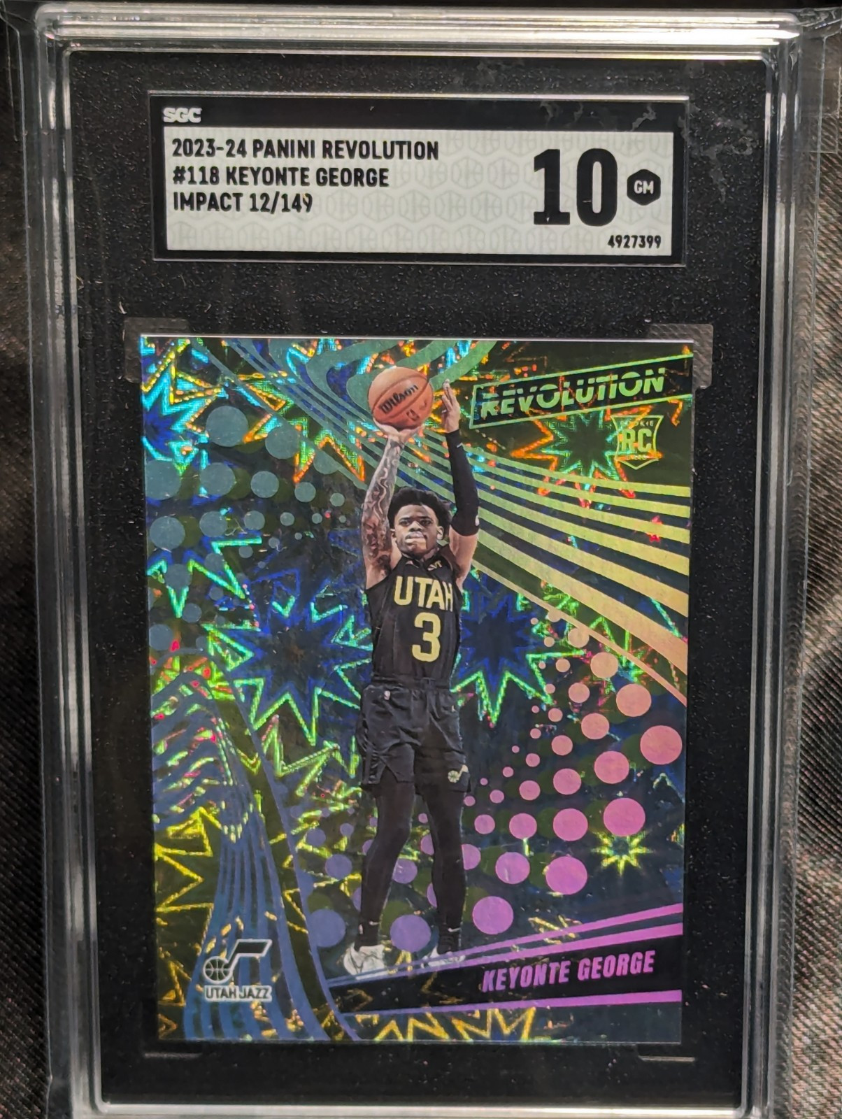 2023-24 Panini Revolution Keyonte George Impact 12/149 SGC 10