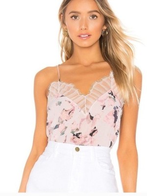 IRO Flowa Lace Trim Cami   Old Pink Luxe   FR 36 (S)