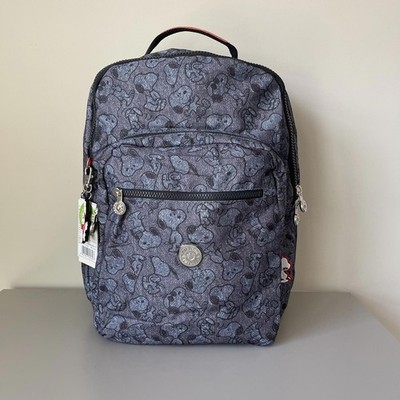 Kipling x Peanuts Snoopy Seoul Up Large Backpack in Doggy Denim Print  NWT
