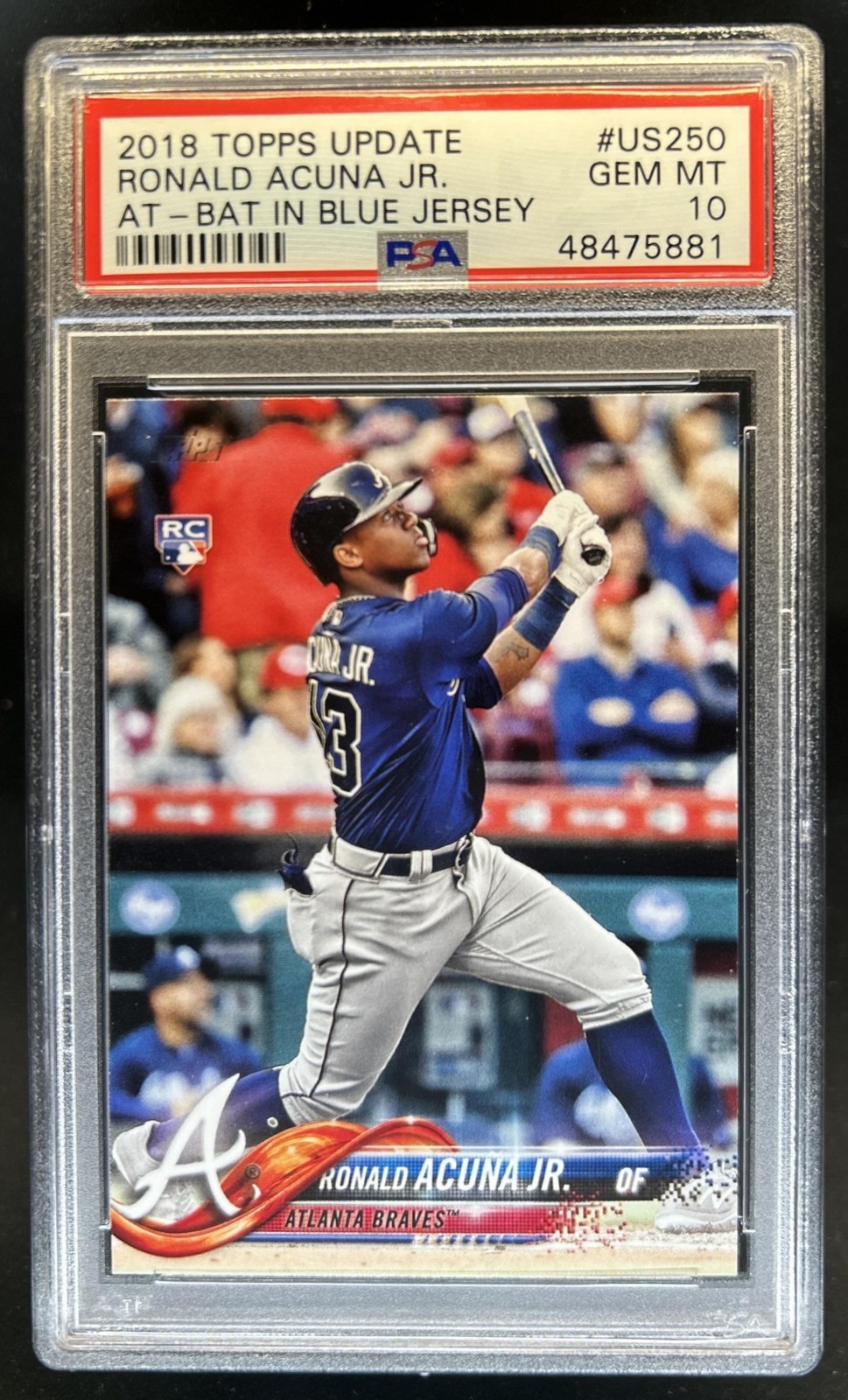 2018 Topps Update Ronald Acuna Jr. RC Rookie #US250a Braves PSA 10 GEM MINT