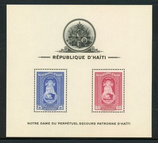 LATIN AMERICA MNH S/S Minisheets: HAITI Scott #C20a Madonna Issue PERF CV$5