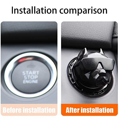 Car Push to Start Button Cover, Vehicle Interior Engine Ignition Switch Black - Picture 5 of 7