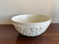 Spode Imperial Fancies White Embossed Floral Bowl Antique