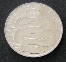 2025 Lunar Year of the Snake UK £5 Five Pound BU Coin