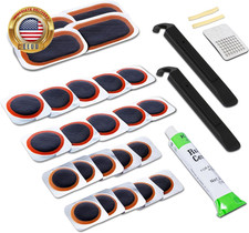 24Pcs Bike Patch Kit - Bicycle Tire Inner Tube Repair Kit with Vulcanizing Fluid
