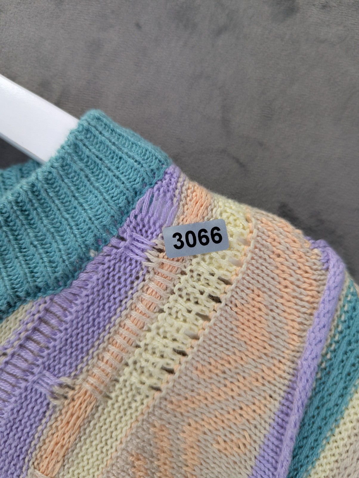 Forever 21 Coogi 90s Style 3D Cable Knit Crop Sweater Pastel Medium Purple Green image 10