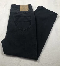 Vintage Tommy Hilfiger Mens 36x30 Jeans (Fit 34x30) Black Denim Relaxed Tapered
