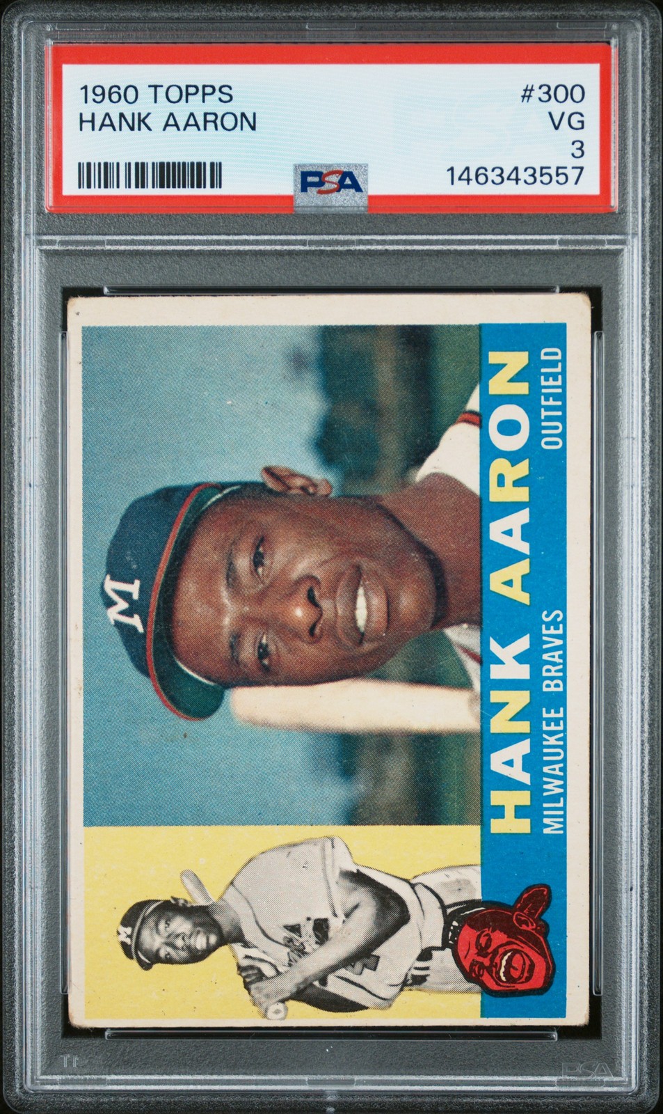 1960 Topps #300 Hank Aaron PSA 3 VG HOF
