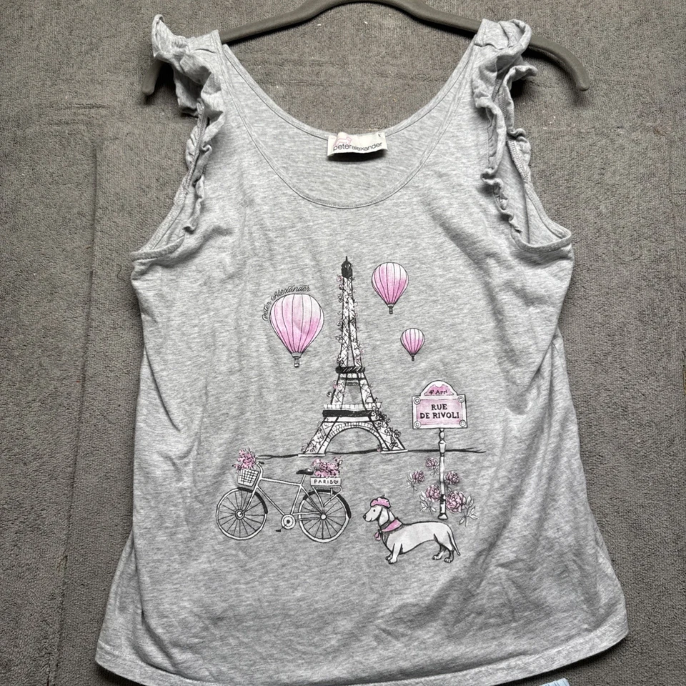 Conjunto de pijama sin mangas y pantalones cortos Peter Alexander Paris Torre Eiffel para mujer pequeño de algodón Foto 2 de 4