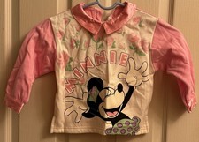 Vintage Mickey  Co Minnie Mouse DeadStock Sweatshirt With Collar Youth 3T New