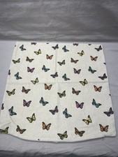 BUTTERFLY Decorative Throw Pillow Cover 18 x 17 Linen Blend Zip Closure