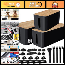 128PCS Cable Management Kit - 3 Pack Wire Organizer Box, Cord Hider for Home  O