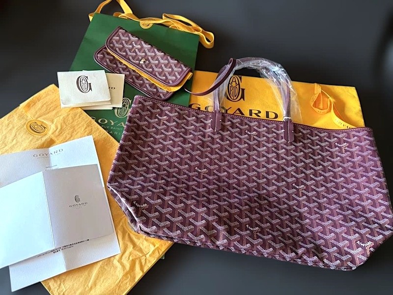 Goyard Saint Louis PM Tote Bag Pouch Bordeaux Shopping Purse Woman