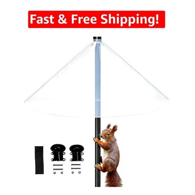 Squirrel Proof Cone Baffle for Bird Feeders - 19-Inch Semi-Transparent Design