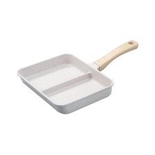 MC Japan Frying Pan 2-section simultaneous cooking gray marble IH compatible