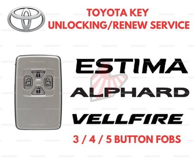 Toyota Smart Key Remote Fob Unlocking Renew Service Estima Alphard Vellfire