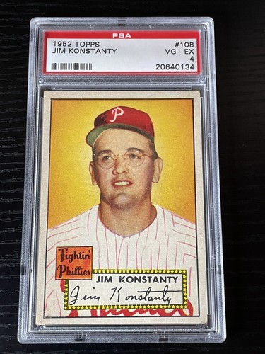 1952 Topps Jim Konstanty #108 card