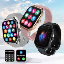 LAXASFIT H9 Smartwatch Dial to Answer Calls Calorie Tracking Heart Rate Blood Ox