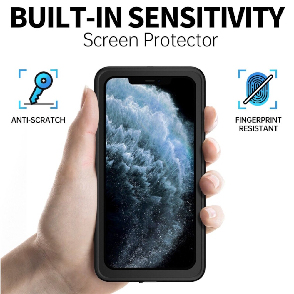 Coque waterproof iPhone X coque étanche iPhone XS antichoc Redpepper Noir