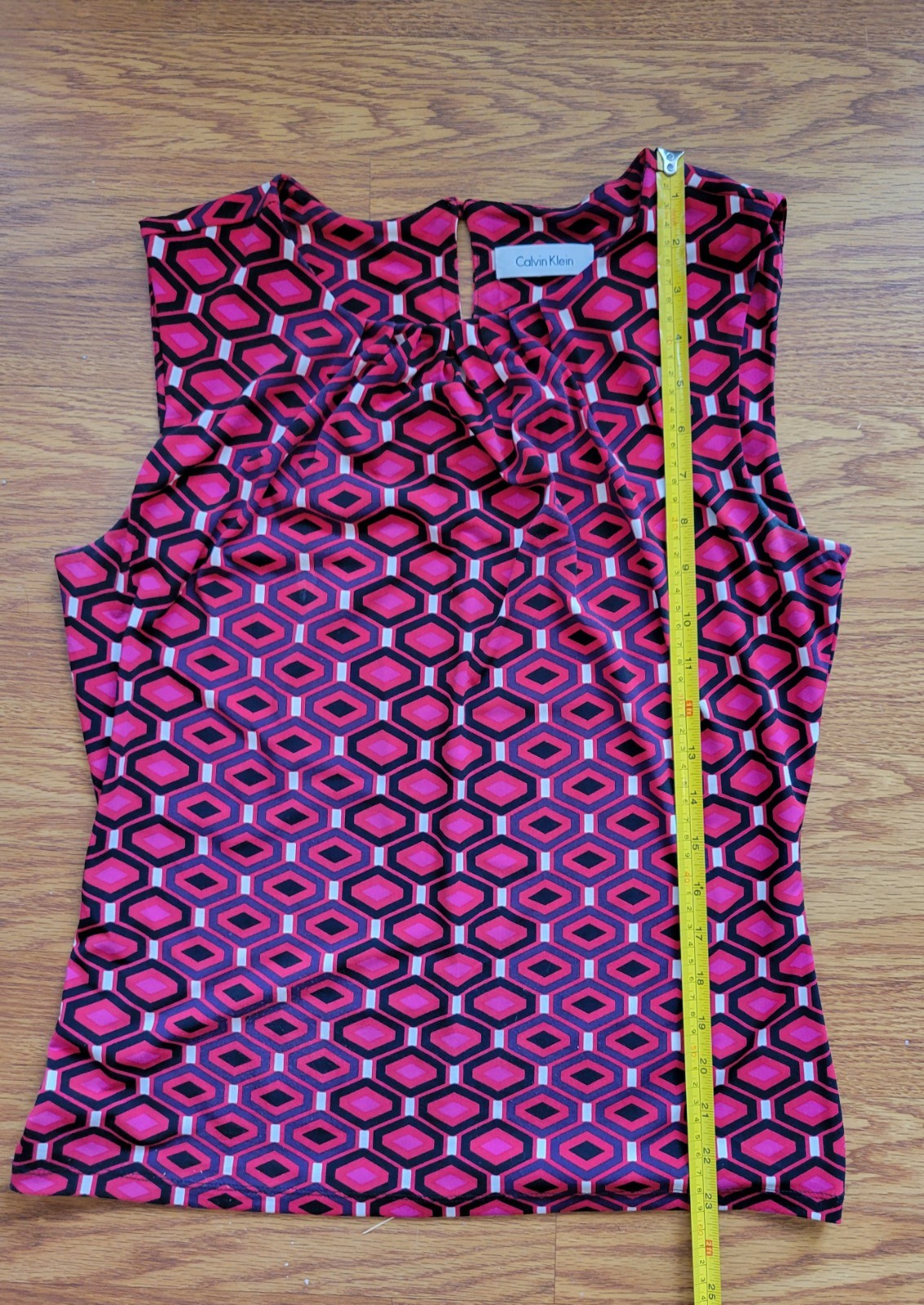 Calvin Klein Red Geometric Pattern Sleeveless She… - image 6