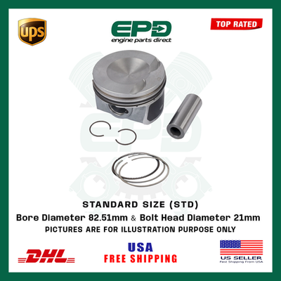 #ad #ad FITS VW AUDI EA888 A3 PISTON WITH RINGS STD x1 21mm 82.51mm 2.0L PETROL ENGINE $54.99